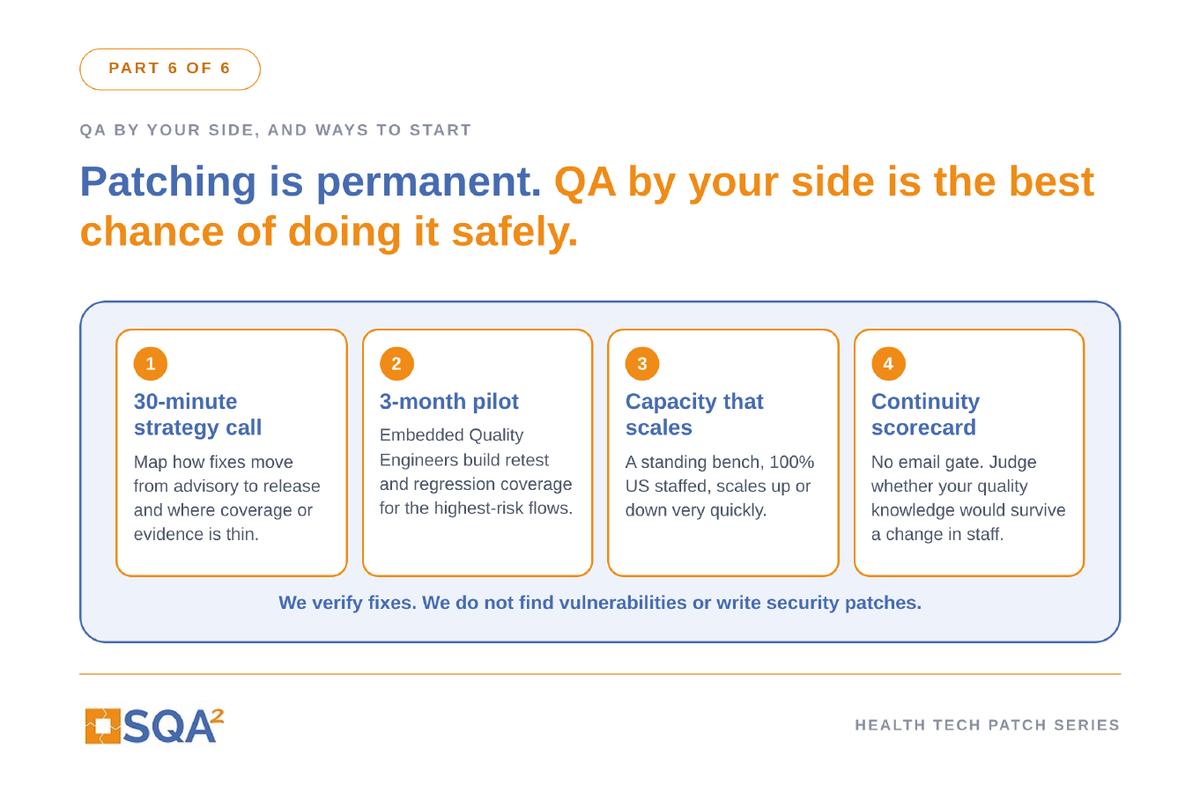 Part 6: QA by Your Side Is the Best Chance of Patching Safely, and Here Are Ways to Start